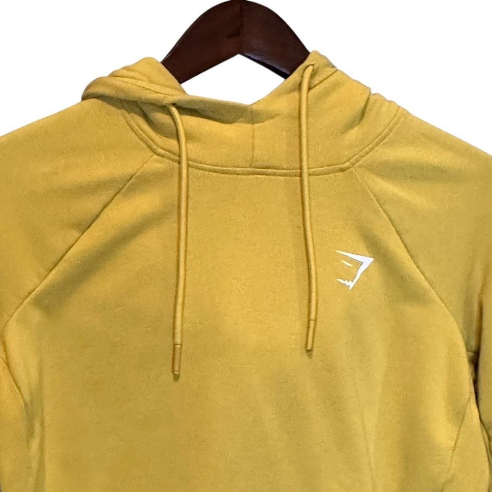 (Sold)Gymshark Cropped Hoodie Mustard Yellow Training Top Women’s Size XS - Picture 2 of 11